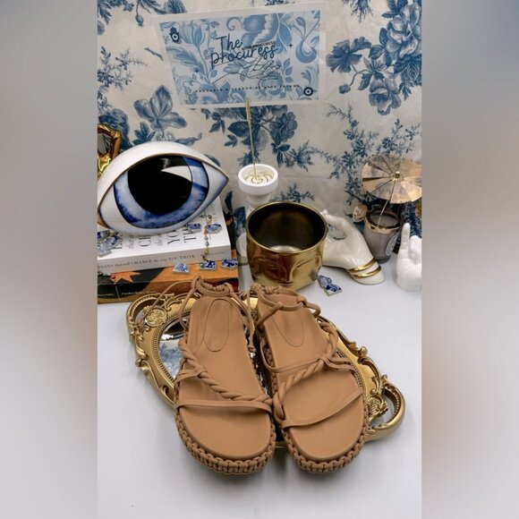 🆕 AJE 🧿 NWOT Tryphena Platform Twist Sandal, Beige - SIZE 38 - Picture 2 of 16